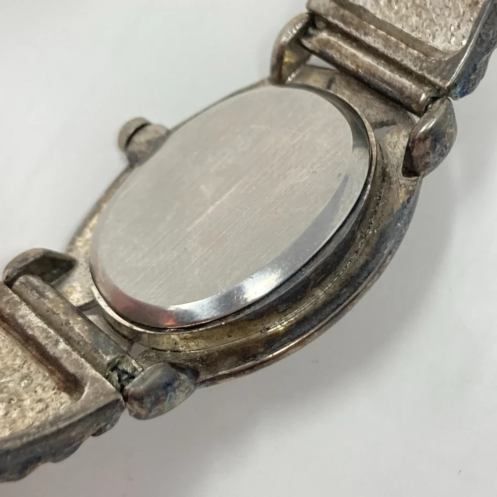Vintage Badavici Women's Watch Marcasite 24mm Silver Tone MOP Cab New Battery 7